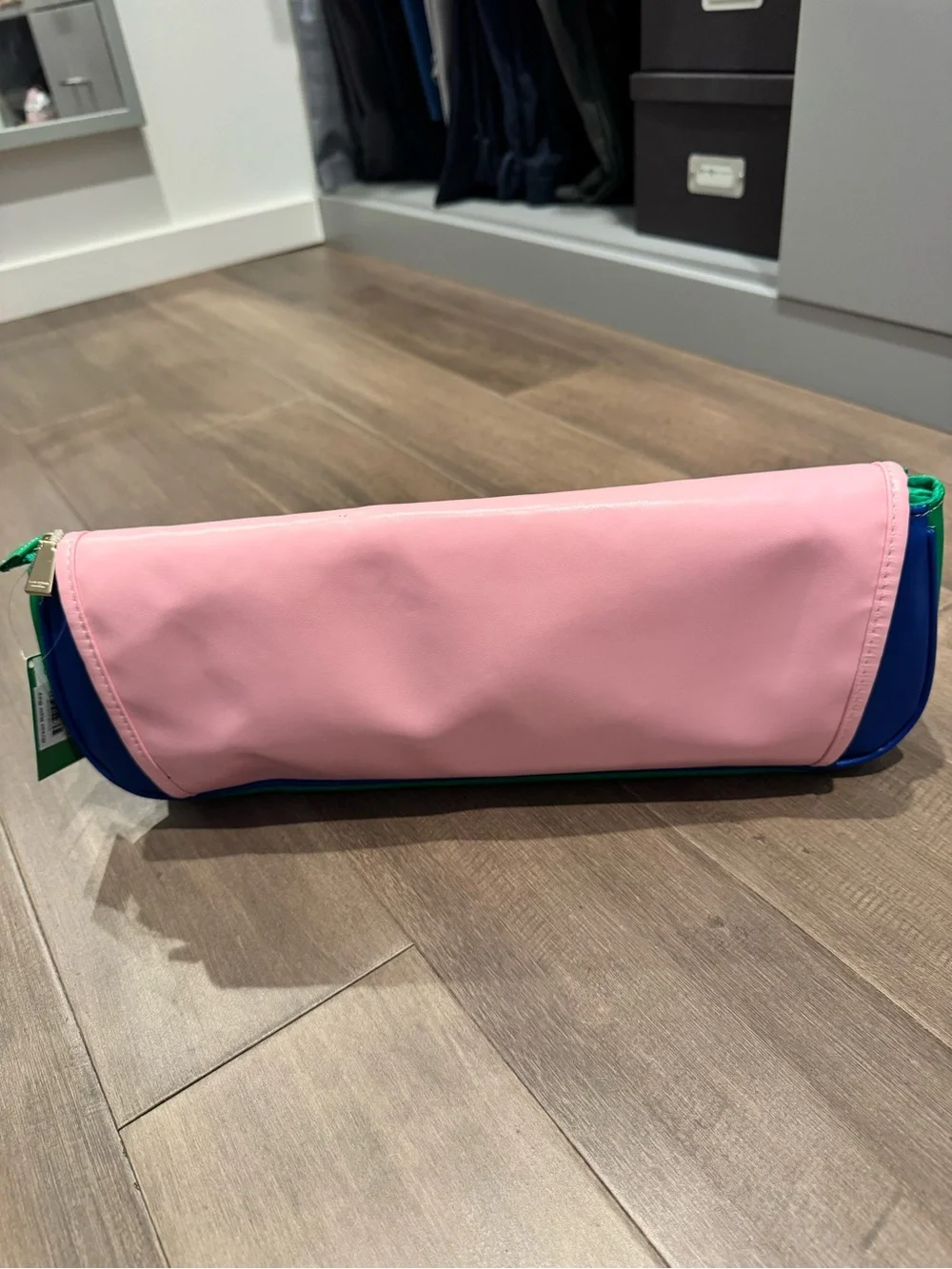 kate spade Pink Cosmetic Case with Blue & Green Trim